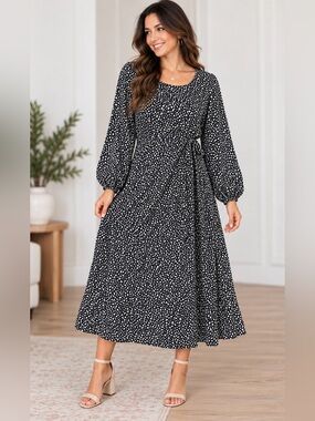 Beautiful Nomad Long-Sleeve Floral Midi Dress